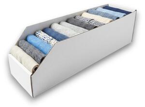 KARTON PAK Úložné boxy na oblečení, organizéry do skříně BÍLÝ KARTON 15x54cm