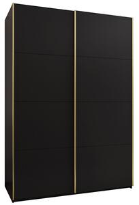 Šatní skříň LUX 1 s posuvnými dveřmi, 170×245,5×64 Černá / zlaté