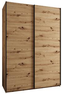 Šatní skříň LUX 1 s posuvnými dveřmi, 170×245,5×64 Dub Artisan / černé