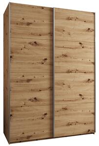 Šatní skříň LUX 1 s posuvnými dveřmi, 170×245,5×64 Dub Artisan / stříbrné