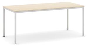 Jídelní stůl, 1800 x 800 mm, deska bílá, podnož sv. šedá