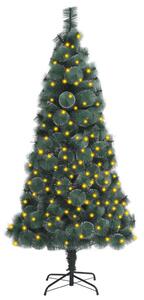 Umělý vánoční stromek s LED diodami a stojanem zelený 120cm PET