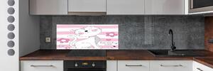Skleněný panel do kuchynské linky Bílá kočka pksh-108886696