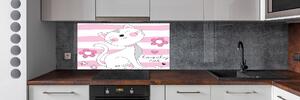 Skleněný panel do kuchynské linky Bílá kočka pksh-108886696