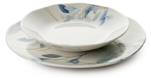 Jídelní sada 24 ks bílá/modrá/porcelán