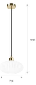 Lustr na lanku HARMA 1xE27/15W/230V pr. 25 cm bílá/zlatá