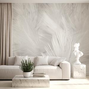 Fototapeta Bílé peří na bílém povrchu, Fototapety - Muralas.cz