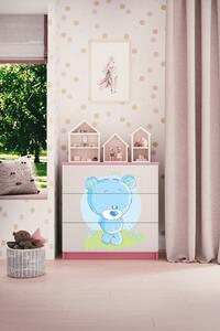 Dětská komoda Bluebear v růžové barvě Babydreams