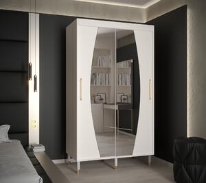 Šatní skříň Abi Calipso Ely Barva korpusu: Bílá, Rozměry: 120 cm, Dveře: Ely - bílá + zrcadlo