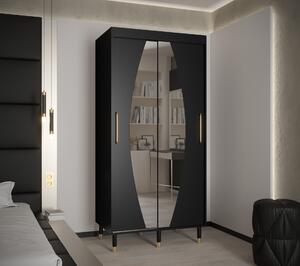 Šatní skříň Abi Calipso Ely Barva korpusu: Černá, Rozměry: 100 cm, Dveře: Ely - černá + zrcadlo