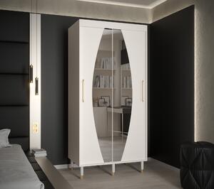 Šatní skříň Abi Calipso Ely Barva korpusu: Bílá, Rozměry: 180 cm, Dveře: Ely - bílá + zrcadlo
