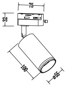 Bodové svítidlo do 1-fázového lištového systému PIPE 1xGU10/10W/230V bílá