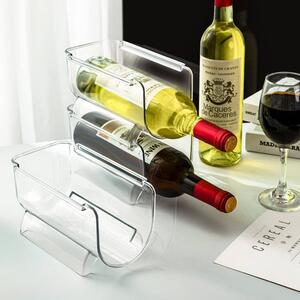 5Five® Transparentní organizér, držák na menší láhve na pití, lahvičky, víno - stohovatelný BINS