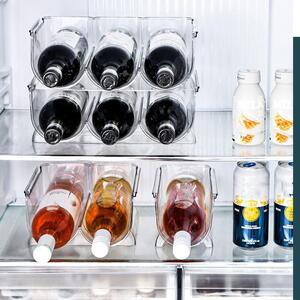 5Five® Transparentní organizér, držák na menší láhve na pití, lahvičky, víno - stohovatelný BINS