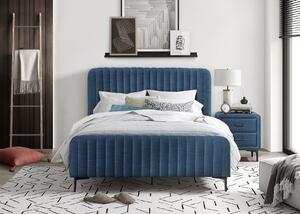 Vintage čalouněná postel BLU 180, modrá