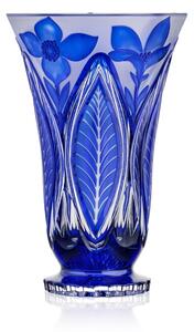 Bohemia Crystal Ručně broušená váza Sasanka Modrá 305mm