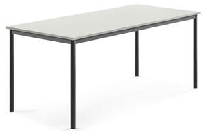 AJ Produkty Stůl BORÅS, 1800x800x720 mm, antracitově šedé nohy, HPL deska, šedá