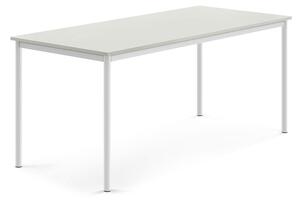 AJ Produkty Stůl BORÅS, 1800x800x760 mm, bílé nohy, HPL deska, šedá