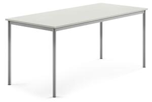 AJ Produkty Stůl BORÅS, 1800x800x760 mm, stříbrné nohy, HPL deska, šedá