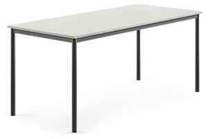 AJ Produkty Stůl SONITUS, 1800x800x760 mm, antracitově šedé nohy, HPL deska tlumící hluk, šedá