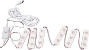 Sada osvětlení pro zrcadlo – styl Hollywood – nastavitelná intenzita světla – USB připojení – LED pásky pro zrcadlo (DIY) – Žárovky pro zrcadla do obývacího pokoje a koupelny – Montážní prvky (6 kusů)