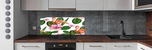 Panel do kuchyně Plameňáci a květiny pksh-111415248