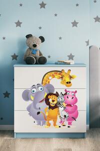 Dětská komoda ZOO v modré barvě Babydreams