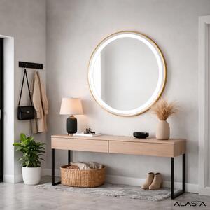 London – Kulaté Zrcadlo LOFT LED v Rámu z Hliník