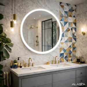 Delhi – Kulaté Zrcadlo LOFT LED v Rámu z Hliník