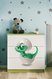 Dětská komoda Little Dino v zelené barvě Babydreams