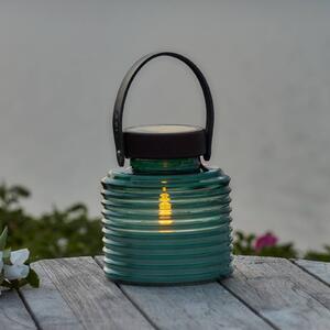 Sirius Solární lampa Aston Jar, výška 16 cm, zelená/hnědá, IP44, Zelená, Sklo