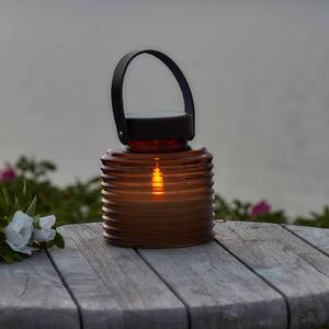 Sirius Solární lampa Aston Jar, výška 16 cm, jantarová/hnědá, IP44, Krémová / jantar, Sklo