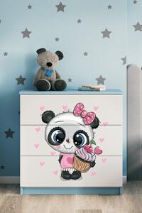 Dětská komoda Panda v modré barvě Babydreams