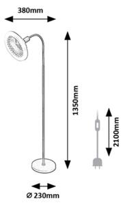 Rabalux 74031 - LED Stojací lampa s ventilátorem 1xE27/16W/230V