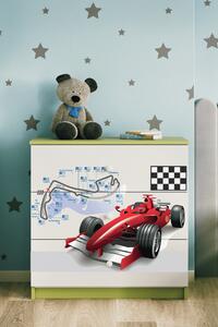 Dětská komoda Formule 1 v zelené barvě Babydreams