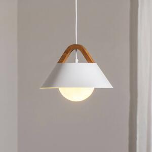 Luminex Závěsné světlo Funda, bílé, Ø 30 cm, 1 žárovka, kov/sklo, stmívatelný, Bílá / opál, Obývací pokoj / jídelna, kov, Moderní