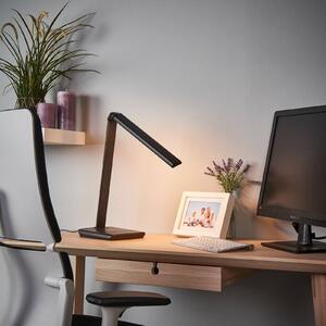 Stolní LED lampa Lindby Kuno, černá, USB, dotykový stmívač