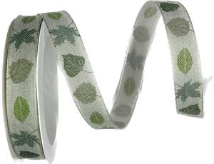Stuha látková AUTUMN LEAVES III– Green Whisper zelená 15mm x 4m (6,-Kč/m)