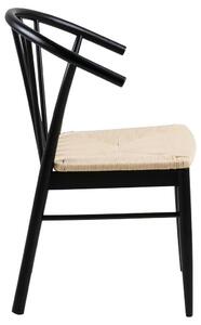Židle Cassandra s područkami černá/přírodní