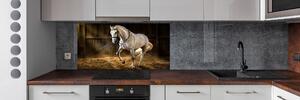 Panel do kuchyně Bílý kůň ve stáji pksh-113734003