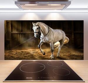 Panel do kuchyně Bílý kůň ve stáji pksh-113734003