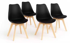 LuxuryForm DESIGN Jídelní židle BALI - černá - SET 4 ks