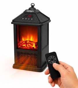 Avilia Elektrický stolní krb s dálkovým ovládáním, 1000 W – programovatelný časovač