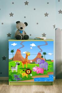 Dětská komoda Safari v zelené barvě Babydreams