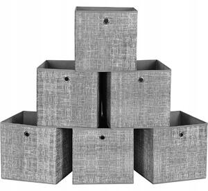 Úložné boxy z látky Songmics šedé, 6 ks