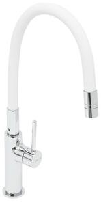 Dřezová baterie SAT se silikonovým ramínkem bílá/chrom SATBSD290B