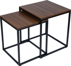 Bauerkraft G-820 Moderní čtvercové konferenční stolky 2v1, loft, ořech