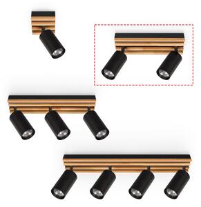 Brilagi - Bodové svítidlo SELE WOOD ACOUSTIC 2xGU10/30W/230V černá/dřevo