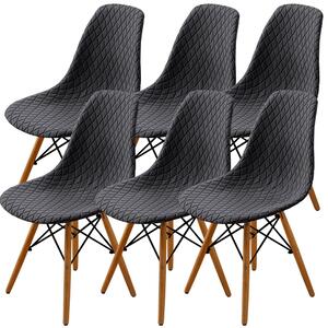 6 kusů potahů na jídelní židle - potahy v stylu mid-century modern, barva šedá