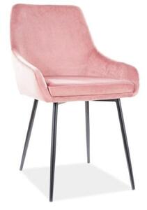 Židle Balbi Velvet - pudrově růžová